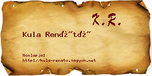 Kula Renátó névjegykártya